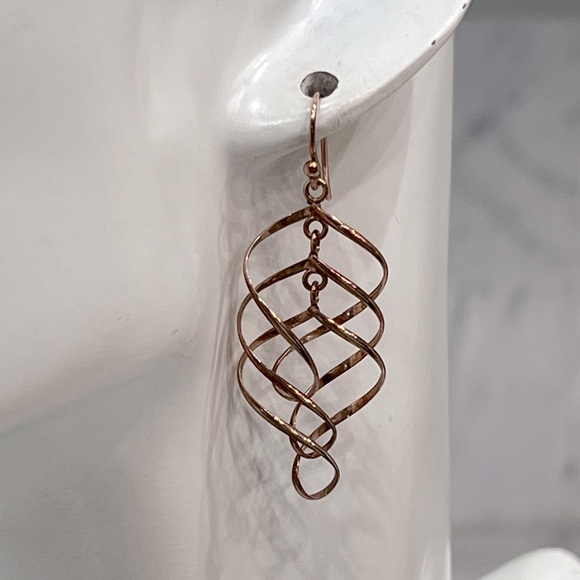 Rosegold Sterling Silver Twisted Dangle - Picture 4 of 8